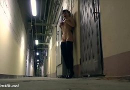 All alone naked in some warehouse